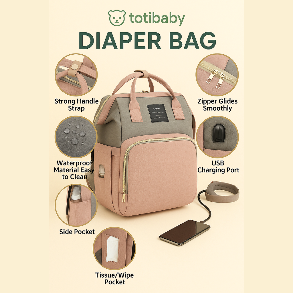 Sac à Langer Grand Format - Pratique et Fonctionnel - Totibaby